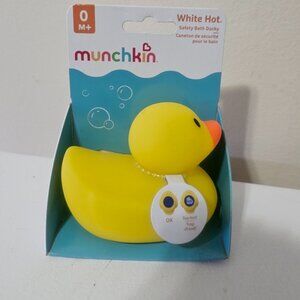 Munchkin Safety Bath Ducky White Hot Water Alert Yellow Rubber Duck New